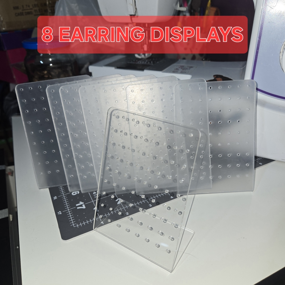 8 Clear Acrylic Earring Displays/Stands